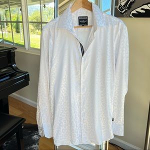 Barabas Men's Textured Leopard Pattern Button Down Long Sleeves Shirts B310